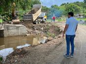 Obra de construção da ponte do Sítio Ilha Grande, em Santana do Mundaú, está em fase avançada