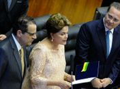 Presidente reeleita discursa no Senado