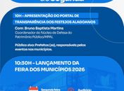 MPAL apresentará na AMA o Portal de Transparência dos Festejos Alagoanos
