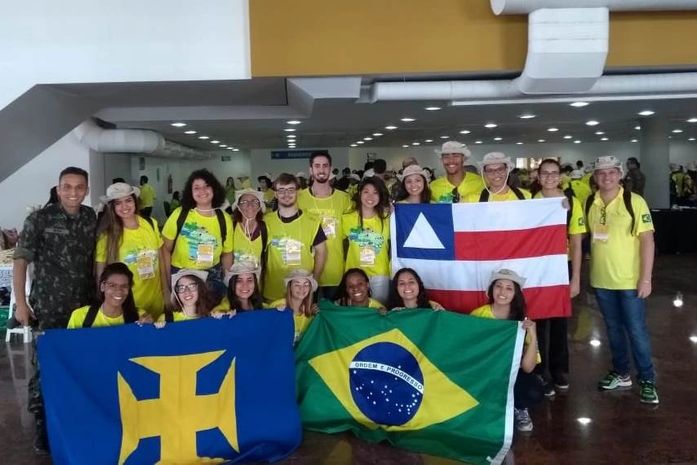 Essa é a delegação; formada por professores e alunos da Bahia e São Paulo