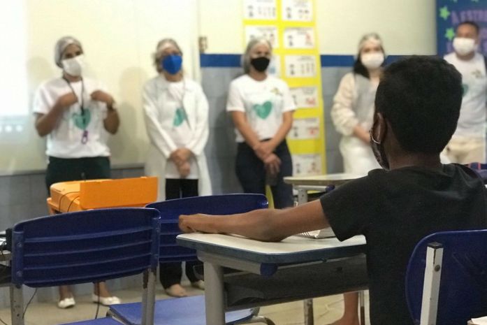 Com retomada das aulas presenciais, programa Saúde na Escola desenvolve atividades em Branquinha