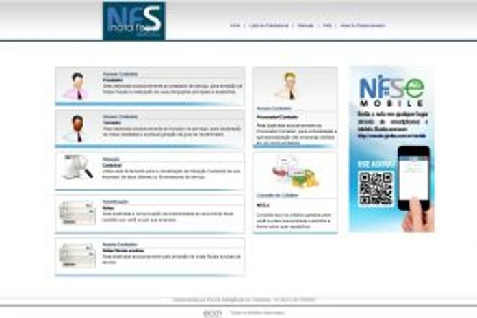 Notas de serviço podem ser emitidas através de Portal