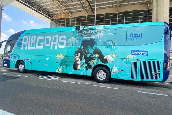 Ônibus da Azul que circula entre São Paulo e Campinas 