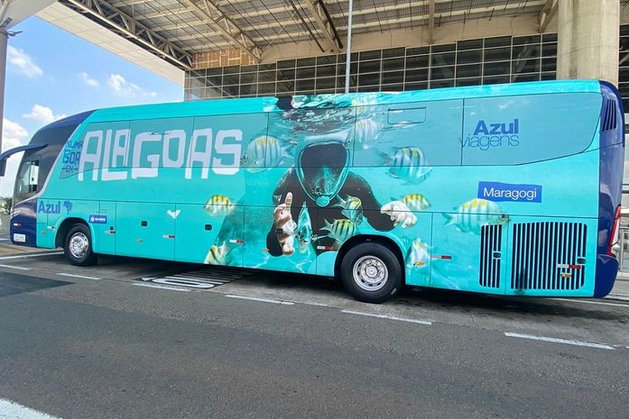 Ônibus da Azul que circula entre São Paulo e Campinas