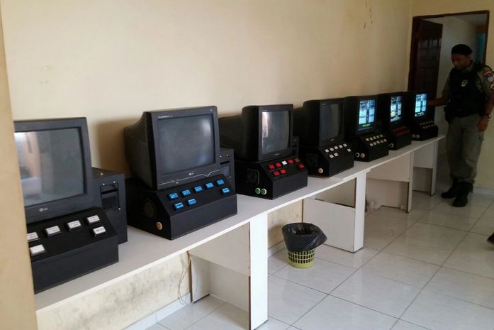 Máquinas apreendidas em Arapiraca