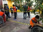 Após parte da fachada cair, Prefeitura interdita loja no Calçadão do Comércio