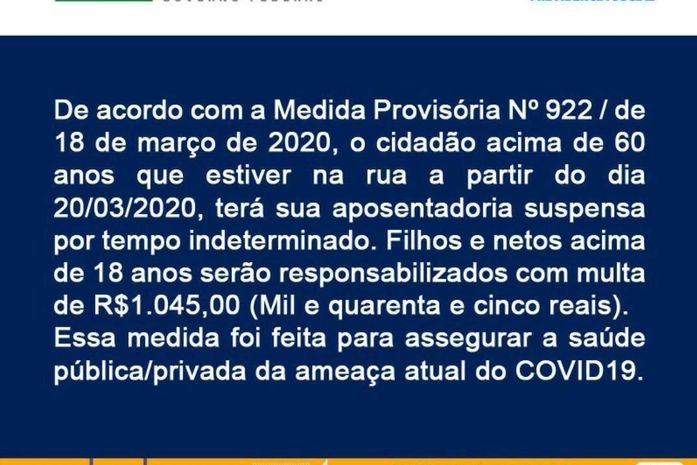 Cancela a aposentadoria do idoso que tiver na rua? Não mesmo