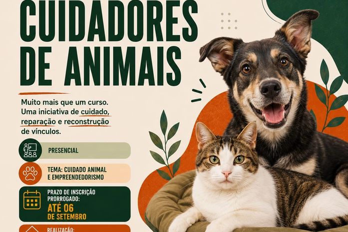 Inscrições para Curso de Formação de Cuidadores de Animais em Maceió são prorrogadas até 06 de setembro