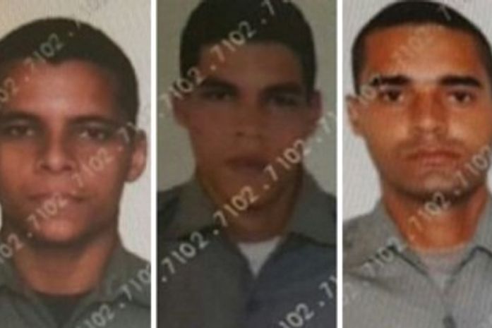 Cabo José Luciano da Silva e os soldados Júlio Cesar Pereira da Silva e Esdras Santos da Silva.