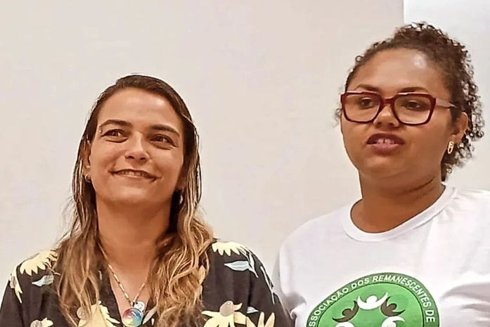 Wilza Rosa, presidenta do CEPSSAL dá posse a Valderez Brito, do Quilombo de Birros, em Teotônio Vilela
