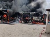 Incêndio destruiu ônibus urbanos em Arapiraca