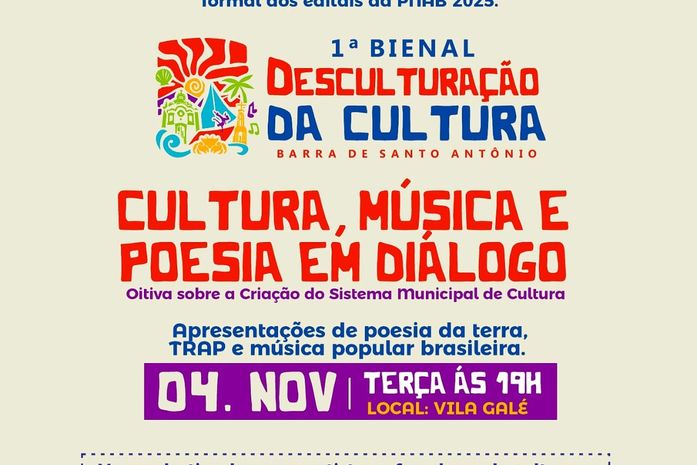 Prefeitura de Barra de Santo Antônio promove 1ª Bienal e reafirma compromisso com a valorização das expressões populares
