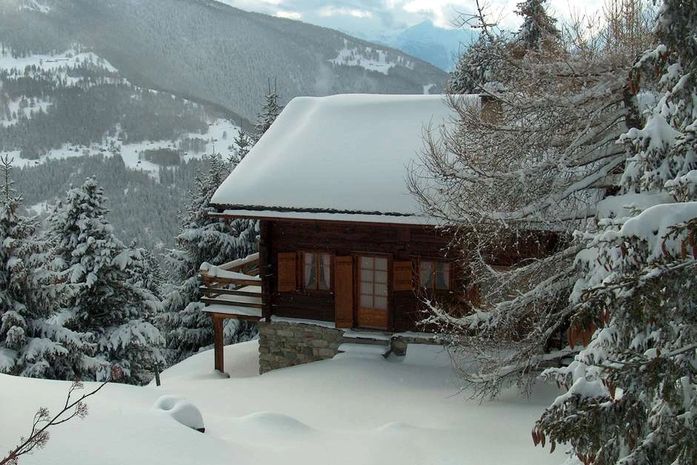 Casa no vilarejo de Chandolin, nos alpes suíços