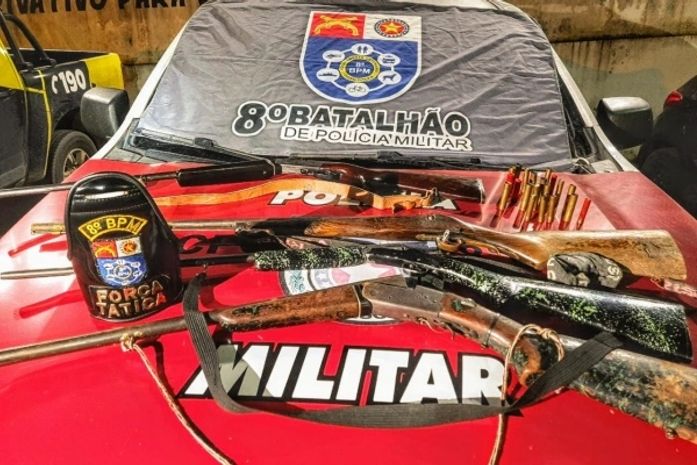 PM apreende seis armas de fogo em interior de Alagoas