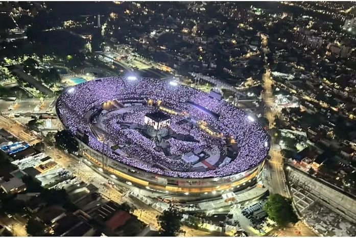 Imagens aéreas mostram estádio Morumbis tomado por fãs no 2º dia de show do BTS em SP