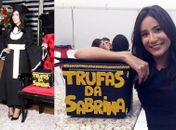Sabrina e caixa de trufas.