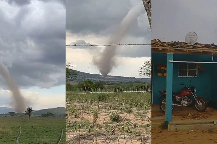 Impressionante: "tornado" provoca estragos e assusta moradores de Estrela de Alagoas