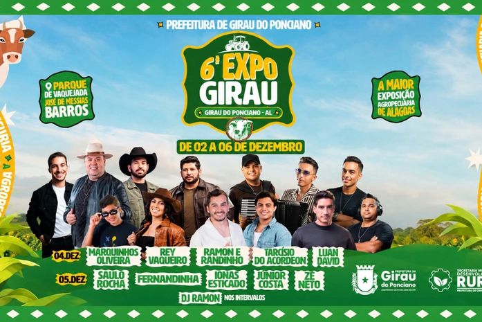 ExpoGirau 2026: Prefeitura divulga datas oficiais dos shows da 6ª edição