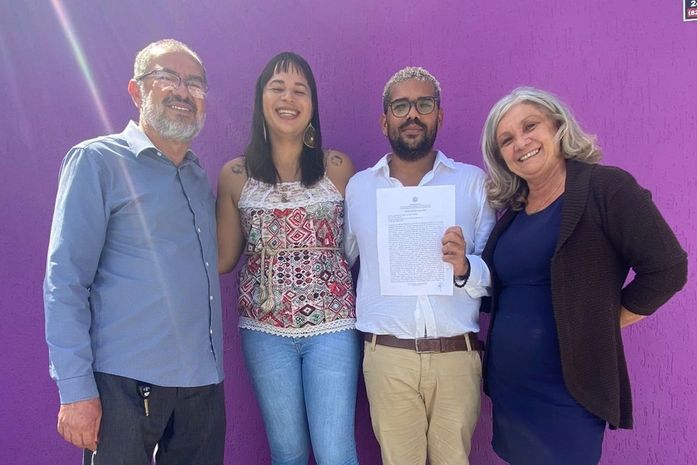 Anderson esteve com equipe da Semudh oficializando a denúncia