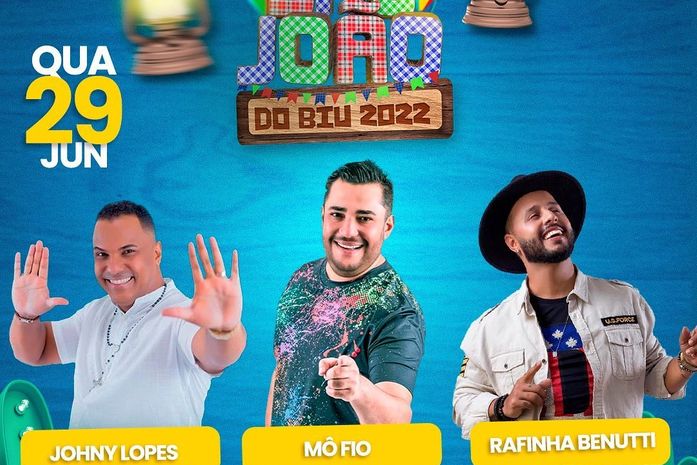 Noite de São Pedro vai ter três shows, no Benedito Bentes