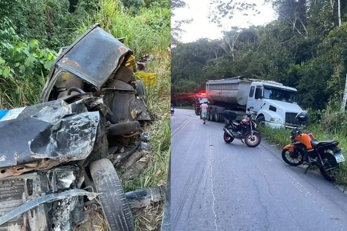 Dois morrem em grave acidente entre carro e caminhão em Rio Largo