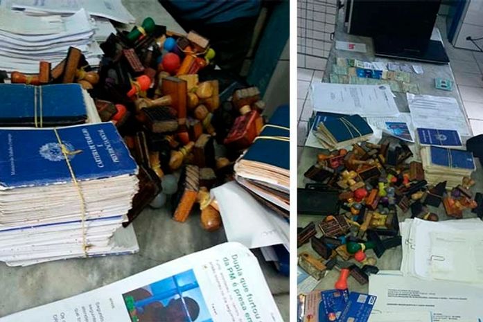 Material apreendido com a quadrilha