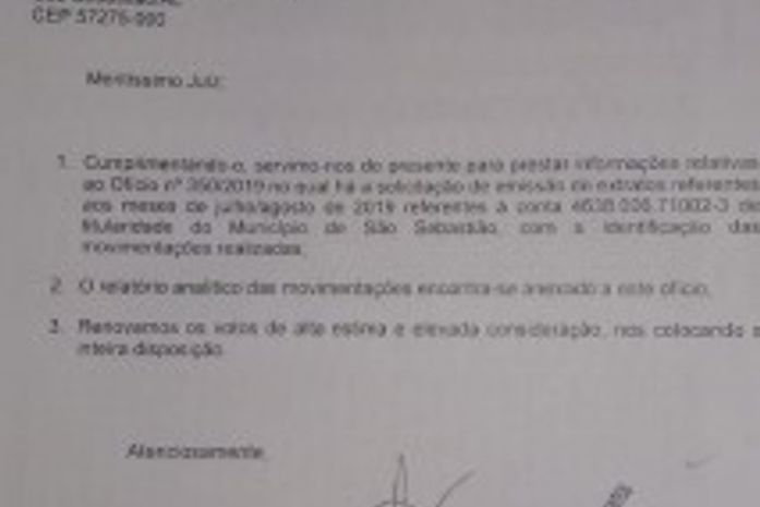 Extrato emitido pela Caixa