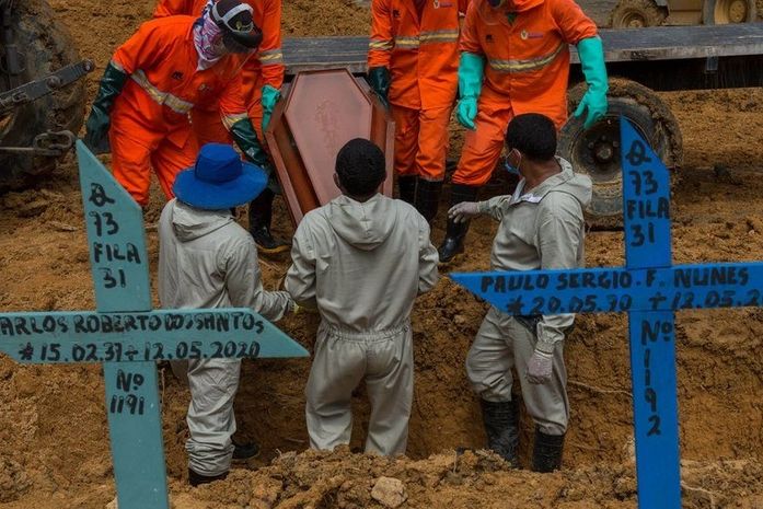 Em novo recorde, Brasil registra 1.910 mortes por Covid-19 em 24 horas