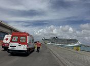 Turista passa mal a bordo de navio de cruzeiro e é socorrido pelo Samu no Porto de Maceió