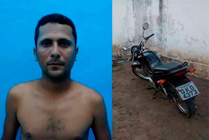 Ednaldo Sebastião dos Santos foi preso com uma moto roubada
