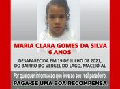 Ato no centro de Maceió chama atenção para o silêncio do Governo do Estado, sobre o desaparecimento da menina Maria Clara