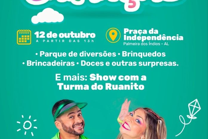 Prefeitura de Palmeira promoverá Festa das Crianças na quinta-feira (12)