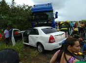 Acidente entre carreta e carro de passeio deixa vítima presa às ferragens no Pilar