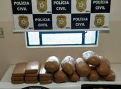 Droga apreendida na ação policial.