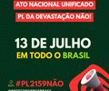 Alagoas realiza Ato Unificado contra o PL da Devastação na Orla da Ponta Verde