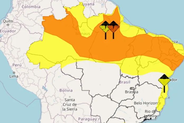 Inmet emite novo alerta de chuvas intensas com risco de ventos fortes para toda Alagoas