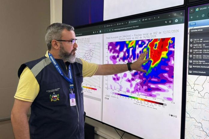 Alagoas entra em alerta para chuvas intensas e ventos fortes até sexta-feira (24)