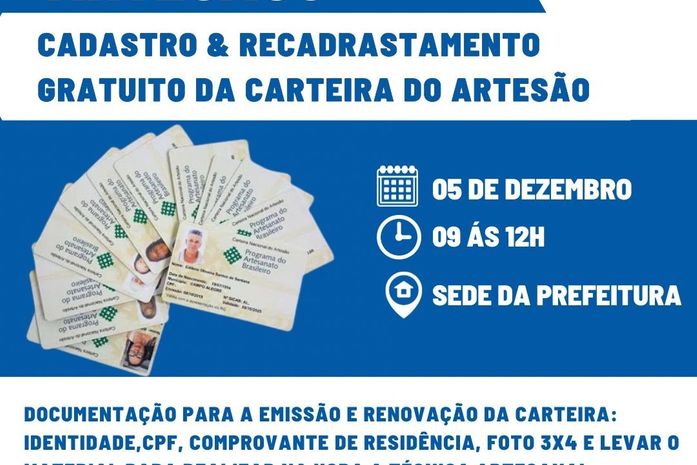 Secretaria de Desenvolvimento e Finanças realiza cadastro da Carteira do Artesão em Roteiro
