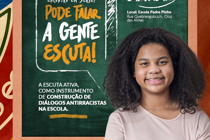 O ‘Pode Falar. A Gente Escuta’, que acontece em Maceió, AL, propõe que estudantes discutam racismo e estabeleçam regras antirracistas para a comunidade escolar