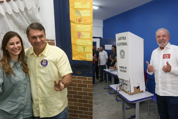 Lula e Flávio Bolsonaro votam no segundo turno das eleições presidenciais