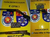 Armas apreendidas em Campo Alegre e São Miguel dos Campos.