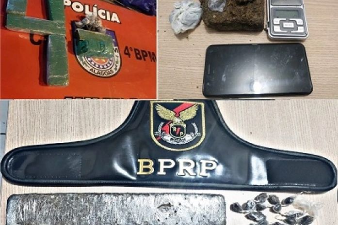 PM efetua apreensões de entorpecentes em bairros de Maceió