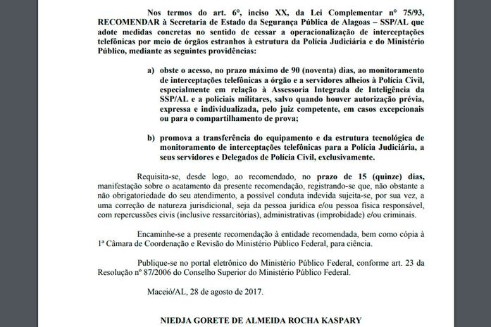MPF e MP de Alagoas em rota de colisão por causa de escutas