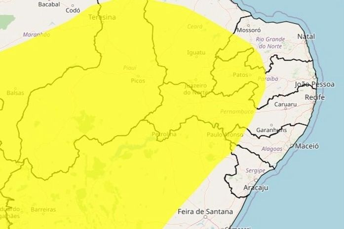 Inmet emite novo alerta amarelo de baixa umidade para oito municípios do Alto Sertão de AL