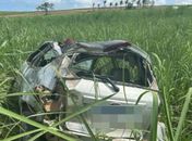 Capotamento de carro deixa um morto e outro ferido na AL-105