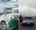 Vídeo: Fumaça de incêndio em vegetação causa engavetamento na BR-316, em Atalaia