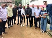 Prefeito e vereadores recepcionam governador em visita relâmpago em Palmeira