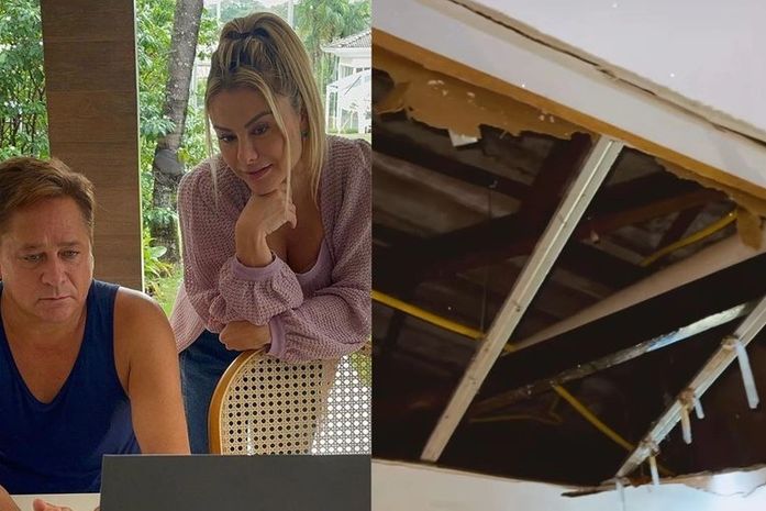 Parte do teto da casa de Leonardo desaba com forte chuva