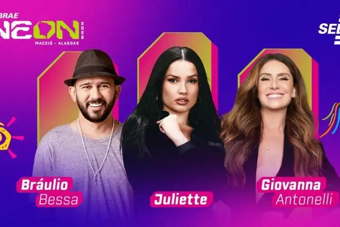 Juliette, Giovanna Antonelli e Bráulio Bessa estão entre as atrações do NEON 2026 em Maceió