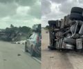 Carreta que transportava café tomba e carga é saqueada na BR-101, em Junqueiro